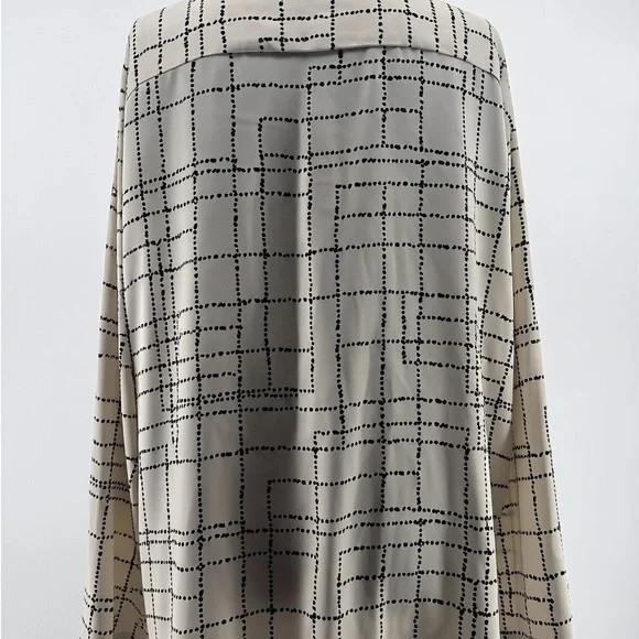 Prologue women’s Cream Polyester Top with Black Dot Grid Detail size XXL - Picture 6 of 7